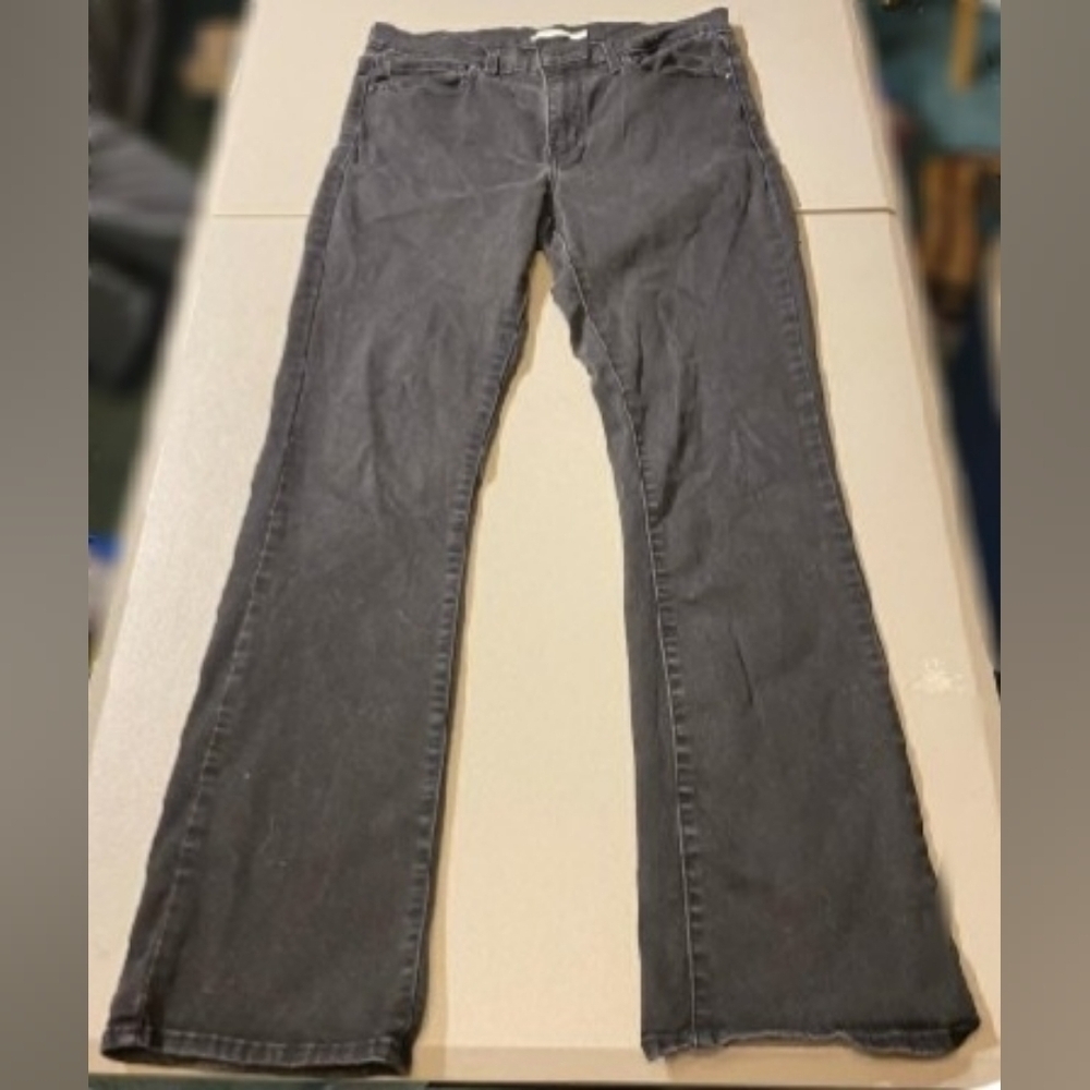 Levi's Slimming Boot Grey Denim Jeans Women's 32 Waist Black Label Casual EUC